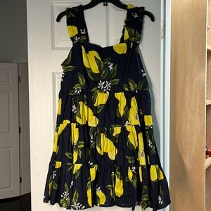Aqua lemon dress, size large
